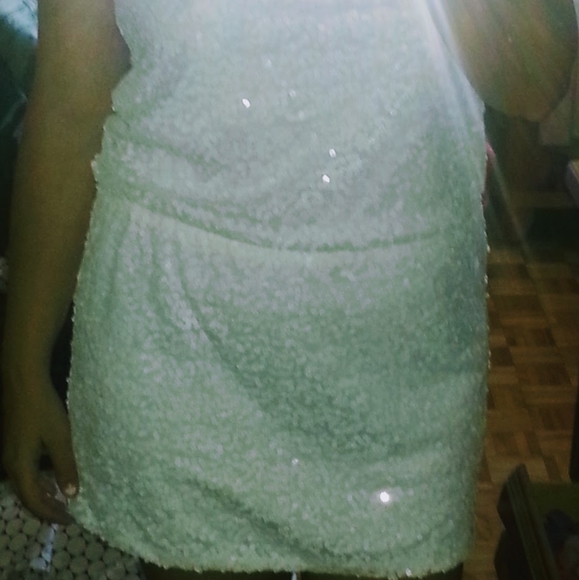 White sequin mini dress - Picture 3 of 3